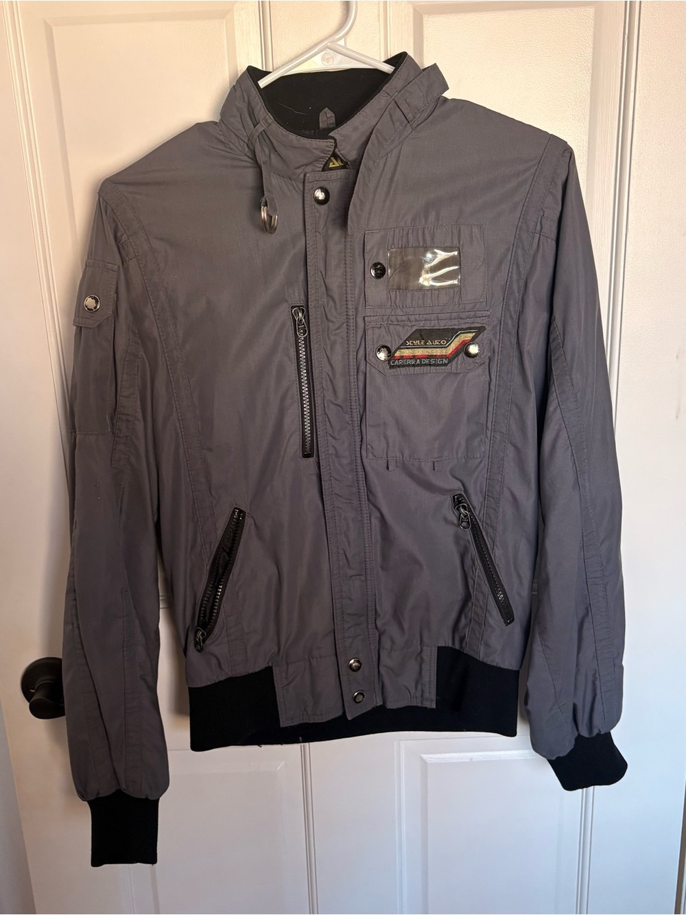 Vintage Style Auto Carrerra Design 80's Jacket Bomber Style